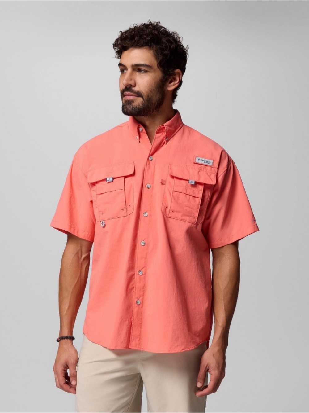 Columbia Men's Coral Short-Sleeve Button-Down Shirt
